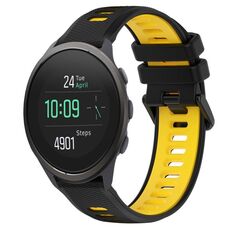 Per cinturino sportivo in silicone bicolore SUUNTO 5 Peak 22mm (nero + giallo)