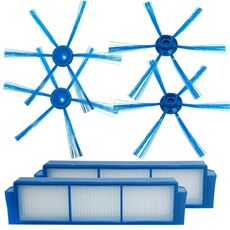 2 paia Spazzola Laterale + 2 Filtri Per Philips FC8007 FC8792 FC8794 FC8796 Spazzatrice Accessori