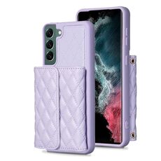 Per Samsung Galaxy S22 + 5G Portafoglio orizzontale Custodia in pelle rombica (viola)