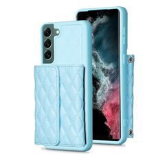 Per Samsung Galaxy S22 + 5G Portafoglio orizzontale Custodia in pelle rombica (blu)