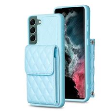 Per Samsung Galaxy S22 + 5G Portafoglio verticale Custodia in pelle rombica (blu)