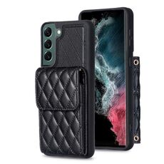 Per Samsung Galaxy S22 + 5G Portafoglio verticale Custodia in pelle rombica (nero)
