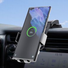 Per Samsung Galaxy Z Flip4 / 3 C36 Caricatore wireless per telefono per auto a doppia bobina con raffreddamento a ventola