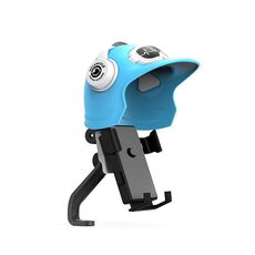 Supporto per telefono cellulare con protezione solare per casco piccolo, supporto per telefono cellulare per moto, specifiche: specchietto retrovisore blu