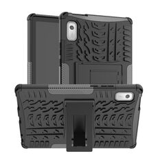Per Lenovo Tab M9 Tire Texture TPU + custodia per telefono PC con supporto (nero)