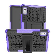 Per Lenovo Tab M9 Tire Texture TPU + custodia per telefono PC con supporto (viola)