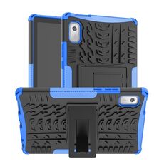 Per Lenovo Tab M9 Tire Texture TPU + custodia per telefono PC con supporto (blu)