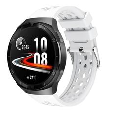 Per Huawei Watch GT 2e Cinturino in silicone con foro tondo tinta unita (bianco)
