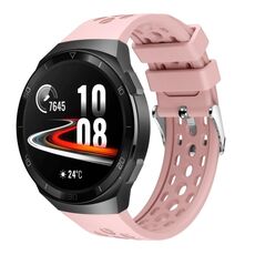 Per Huawei Watch GT 2e Cinturino in silicone con foro tondo tinta unita (rosa)