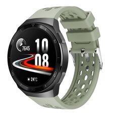 Per Huawei Watch GT 2e Cinturino in silicone con foro tondo tinta unita (verde)