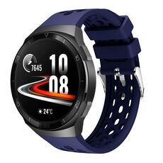 Per Huawei Watch GT 2e Cinturino in silicone con foro tondo tinta unita (blu notte)