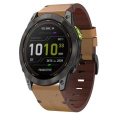 Per Garmin Enduro 2 26mm cinturino in pelle con fibbia in acciaio (marrone chiaro)