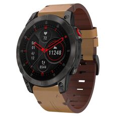 Per Garmin EPIX Gen 2 22mm cinturino in pelle con fibbia in acciaio (marrone chiaro)