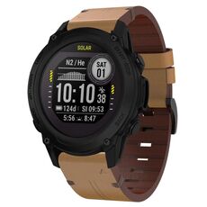 Per cinturino orologio Garmin Descent G1 22mm in pelle con fibbia in acciaio (marrone chiaro)