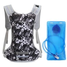 FREE KNIGHT FK0215S Gilet per borsa dell'acqua da ciclismo all'aperto Escursionismo Zaino per l'approvvigionamento idrico con borsa per bere da 2 litri (camouflage nero)