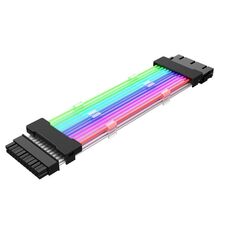 Cavo di alimentazione della scheda madre a 24 pin Linea di colori al neon ARGB nera 5V