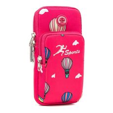 B081 Borsa da braccio piccola per telefono da corsa Borsa da fitness per sport all'aria aperta (rosa rossa)