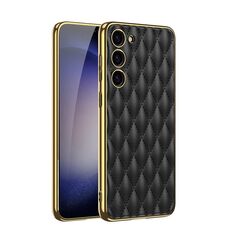 Per Samsung Galaxy S23+ 5G GKK Rhombus Pattern Galvanotecnica Plain PU Custodia per telefono (Nero)