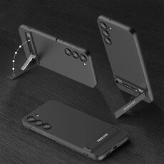 Per Samsung Galaxy S23+ 5G GKK Triumph Custodia ultra sottile a copertura totale con supporto (nero)