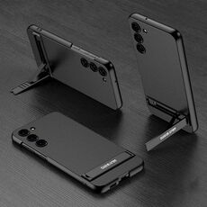 Per Samsung Galaxy S23+ 5G GKK Triumph Custodia in pelle ultra sottile con supporto (nero)