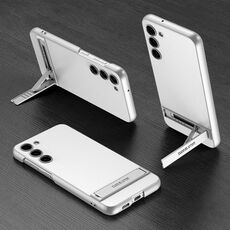 Per Samsung Galaxy S23+ 5G GKK Triumph Custodia in pelle ultra sottile con supporto (argento)