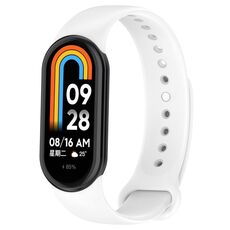 Per cinturino di ricambio per spina in silicone tinta unita Xiaomi Mi Band 8 (bianco)