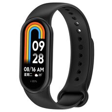 Per cinturino di ricambio per spina in silicone tinta unita Xiaomi Mi Band 8 (nero)