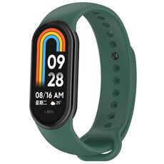 Per cinturino di ricambio per spina in acciaio inossidabile tinta unita Xiaomi Mi Band 8 (verde scuro)
