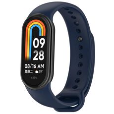 Per cinturino di ricambio per spina in acciaio inossidabile tinta unita Xiaomi Mi Band 8 (blu notte)