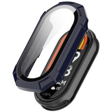 Per Xiaomi Mi Band 8 PC + custodia protettiva integrata in vetro temperato (blu inchiostro)