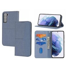Per Samsung Galaxy S23+ 5G Custodia in pelle magnetica con cuciture a trama tessuta (grigio)