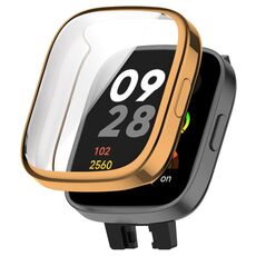 Custodia protettiva per orologio completamente chiusa in TPU per Redmi Watch 3 (oro rosa)