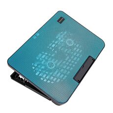 N99 USB Dual Fan Hollow Carved Design Dissipazione del calore Pad di raffreddamento per laptop (blu)