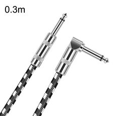 0,3 m 1 testa dritta + 1 testa a gomito Cavo per chitarra da 6,35 mm Nucleo in rame privo di ossigeno TS Cavo a due conduttori grande