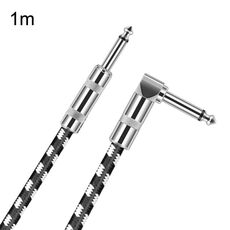 1 m 1 testa dritta + 1 testa a gomito cavo per chitarra da 6,35 mm nucleo in rame privo di ossigeno TS grande cavo a due conduttori