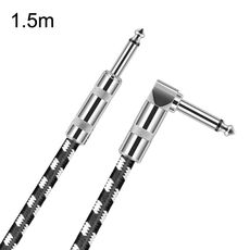 1,5 m 1 testa dritta + 1 testa a gomito Cavo per chitarra da 6,35 mm Nucleo in rame privo di ossigeno TS Cavo a due conduttori grande