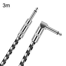 3 m 1 testa dritta + 1 testa a gomito cavo per chitarra da 6,35 mm nucleo in rame privo di ossigeno TS grande cavo a due conduttori