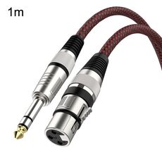 Cavo di bilanciamento XLR per microfono TRS maschio da 6,35 mm rosso e nero da 1 m