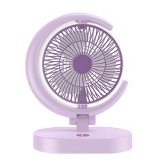 LF-002 Mini USB Ricaricabile Ventilatore da Tavolo Luce Notturna Girevole Ventola Silenziosa (Viola)