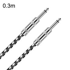 Cavo per chitarra da 0,3 m 2 a testa dritta da 6,35 mm con nucleo in rame privo di ossigeno TS grande cavo a due conduttori