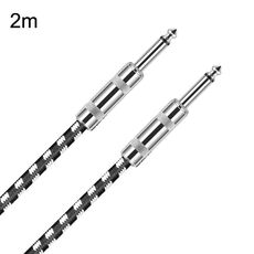 Cavo per chitarra da 2 m 2 a testa dritta da 6,35 mm con nucleo in rame privo di ossigeno TS grande cavo a due conduttori