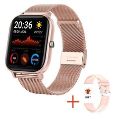 H10 Smart Watch con chiamata Bluetooth con schermo da 1,69 pollici, supporto frequenza cardiaca/pressione sanguigna/monitoraggio del sonno, colore: Gold Net+Silicone