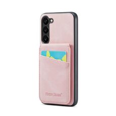 Per Samsung Galaxy S23 + 5G Fierre Shann Crazy Horse Porta carte Cover posteriore Custodia per telefono in PU (rosa)