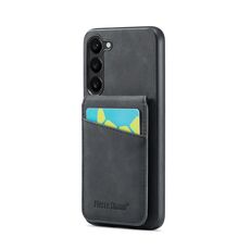 Per Samsung Galaxy S23 + 5G Fierre Shann Crazy Horse Porta carte Cover posteriore Custodia per telefono in PU (nero)