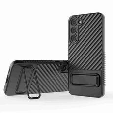 Per Samsung Galaxy S23+ 5G Custodia in TPU con texture ondulata con pellicola per obiettivo (nero)