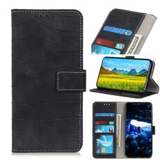 Per Asus Zenfone 7 Custodia per telefono in pelle con vibrazione orizzontale in coccodrillo magnetica (nero)