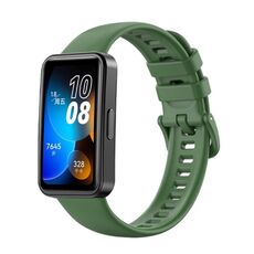 Per cinturino di ricambio in silicone tinta unita da 16 mm per Huawei Band 8 (verde scuro)