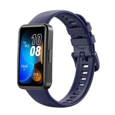 Per cinturino di ricambio in silicone tinta unita da 16 mm per Huawei Band 8 (blu scuro)