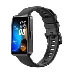 Per cinturino di ricambio in silicone tinta unita da 16 mm per Huawei Band 8 (nero)