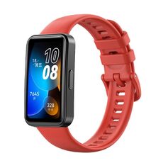 Per cinturino di ricambio in silicone tinta unita da 16 mm per Huawei Band 8 (rosso)